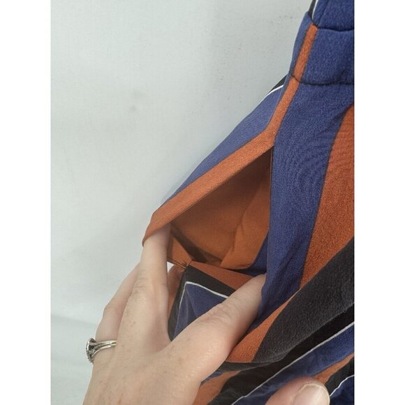 Madewell‎ X No. 6 Playa Cami Silk Jumpsuit Women 6 Orange Navy Striped Preppy - Picture 11 of 12